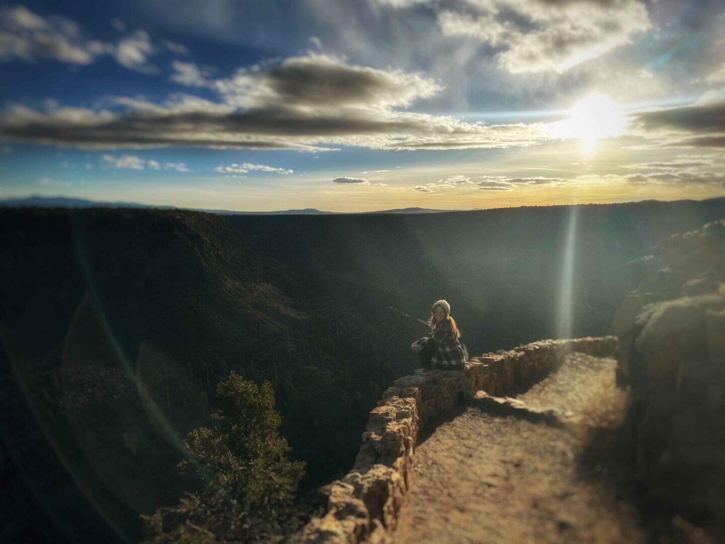 Jessica with Austin Lymphatic at the Rio Grande Del Norte National Monument practicing good lymphatic health with movement by hiking grand canyon.